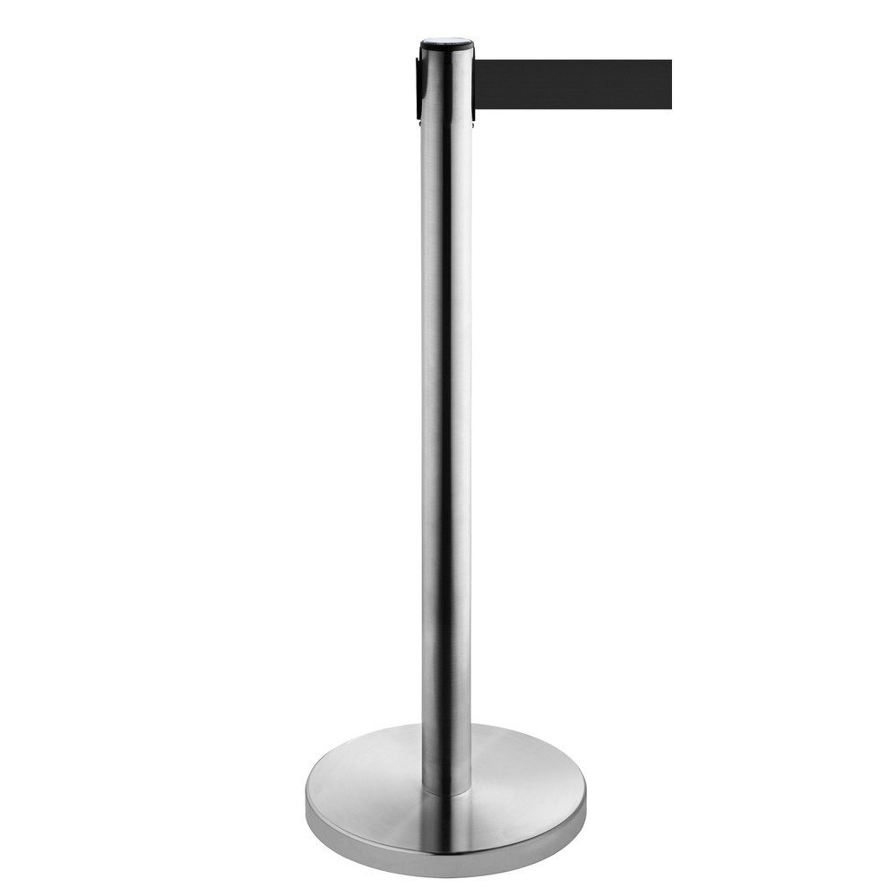 RS-GUIDESYSTEMS® Gurt-Absperrpfosten, Edelstahl, Gurtbreite 50 mm, schwarz, 4,0 m