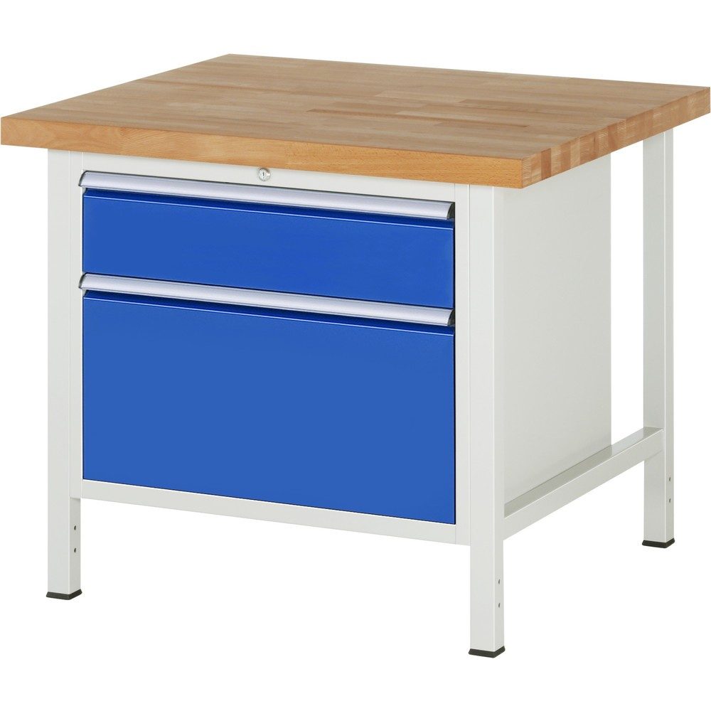 RAU Werkbank Serie 8000, HxBxT 840 x 1.000 x 900 mm, 2 x 100%-Auszug-Schubladen 1 x 180, 1 x 360 mm, Schubladen-TK 75 kg