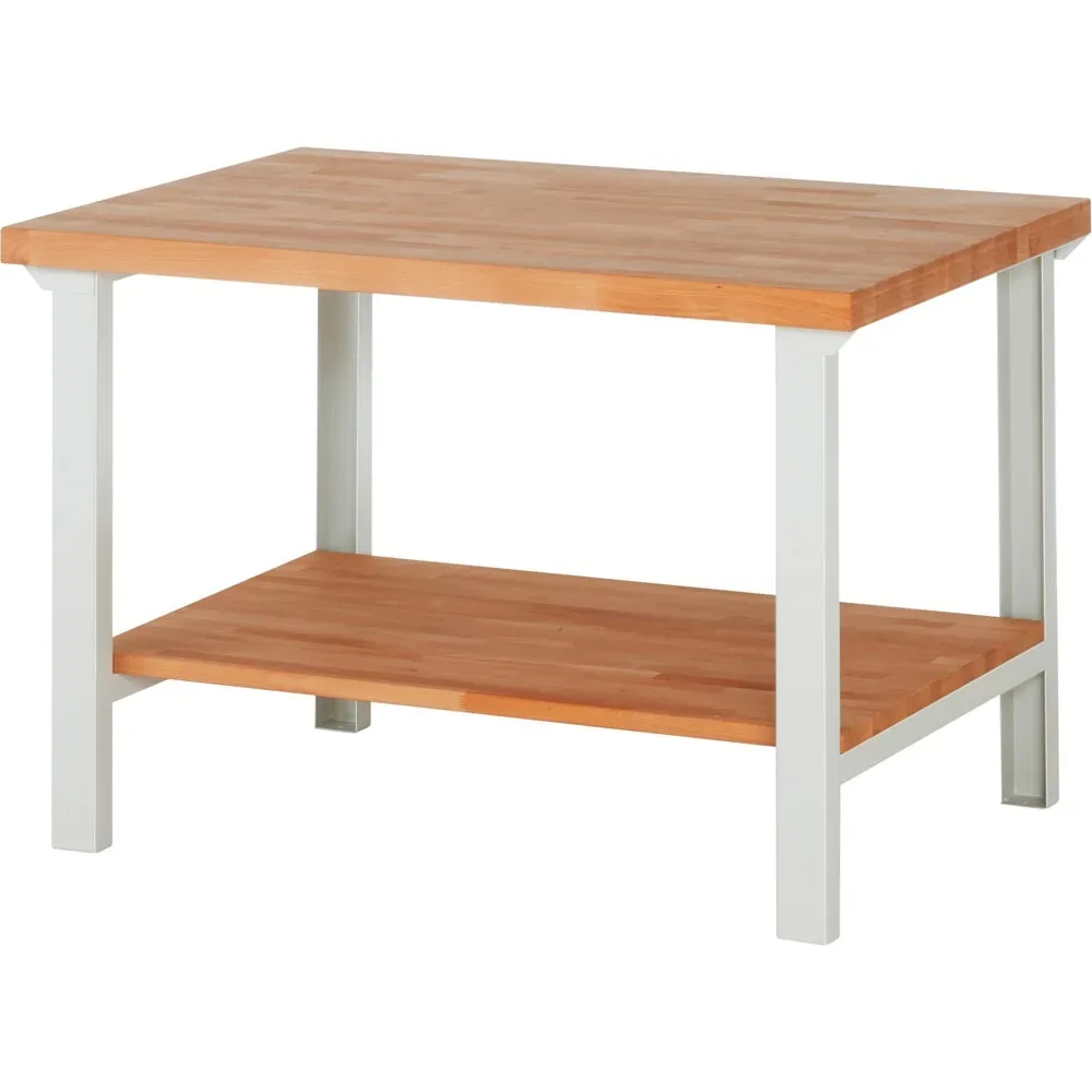 RAU Werkbank Serie 7000, 1 Buche-Massiv-Ablageboden, HxBxT 840 x 1.250 x 900 mm