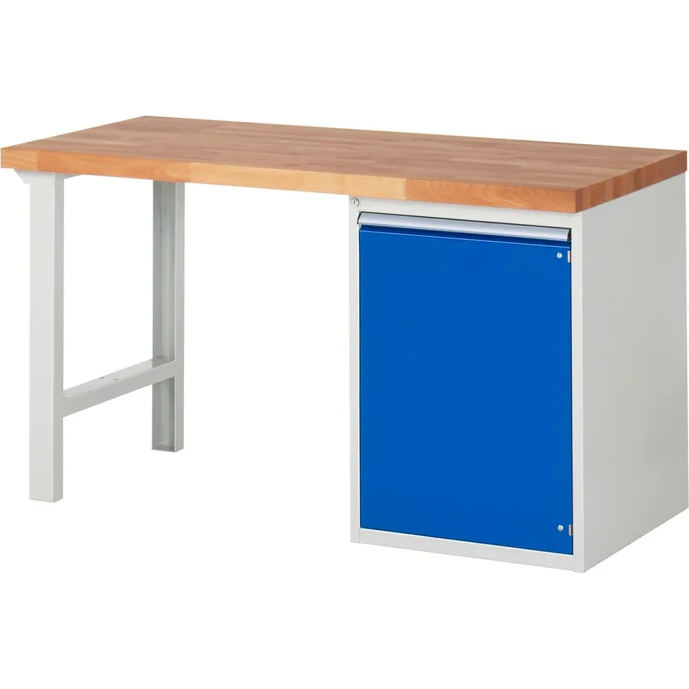 RAU Werkbank Serie 7000, 1 Container, HxBxT 890 x 1.500 x 700 mm, 1 Flügeltür, 1 Fachboden