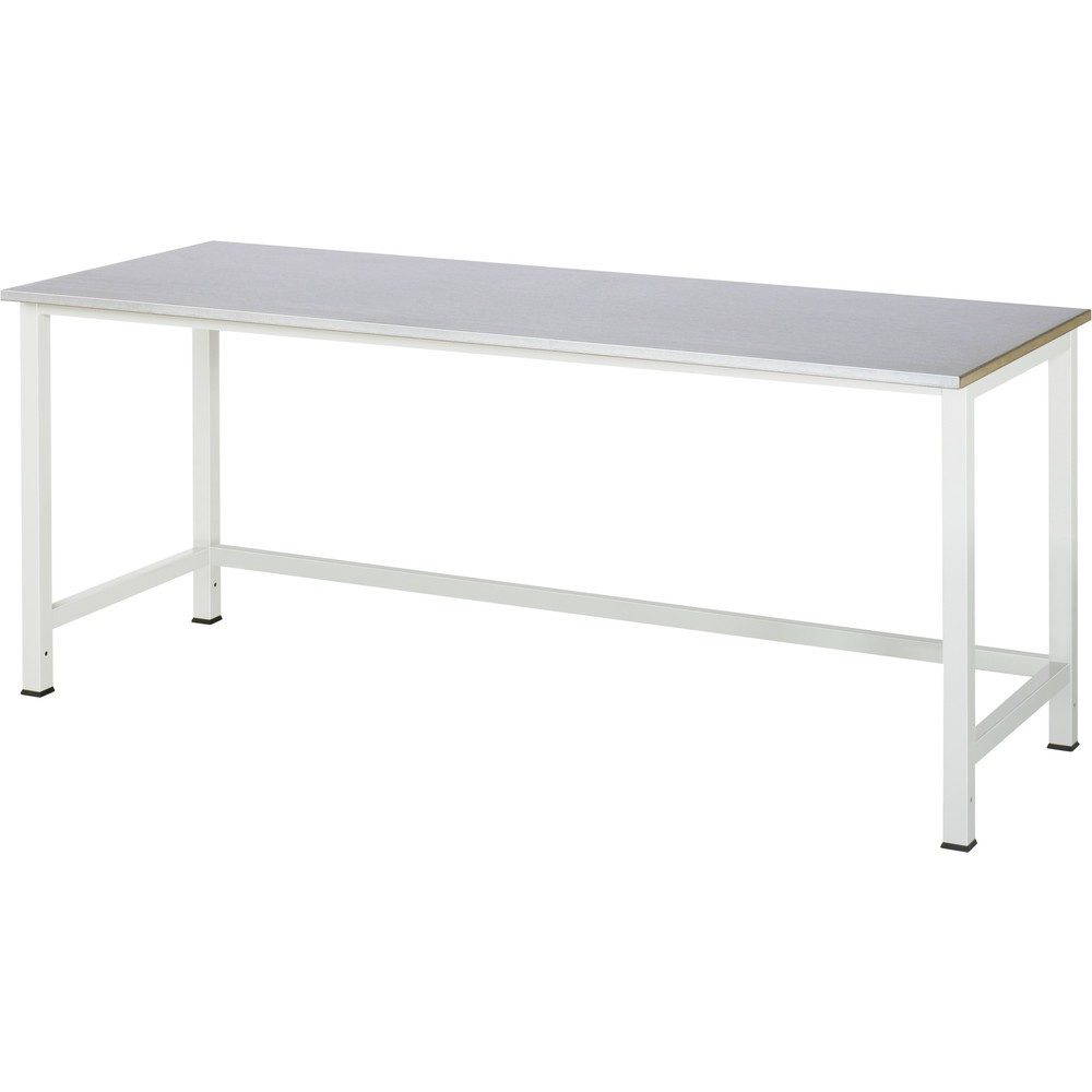 RAU Werktisch 900, HxBxT 825 x 2.500 x 800 mm, Arbeitplatte Stahlblech-Belag