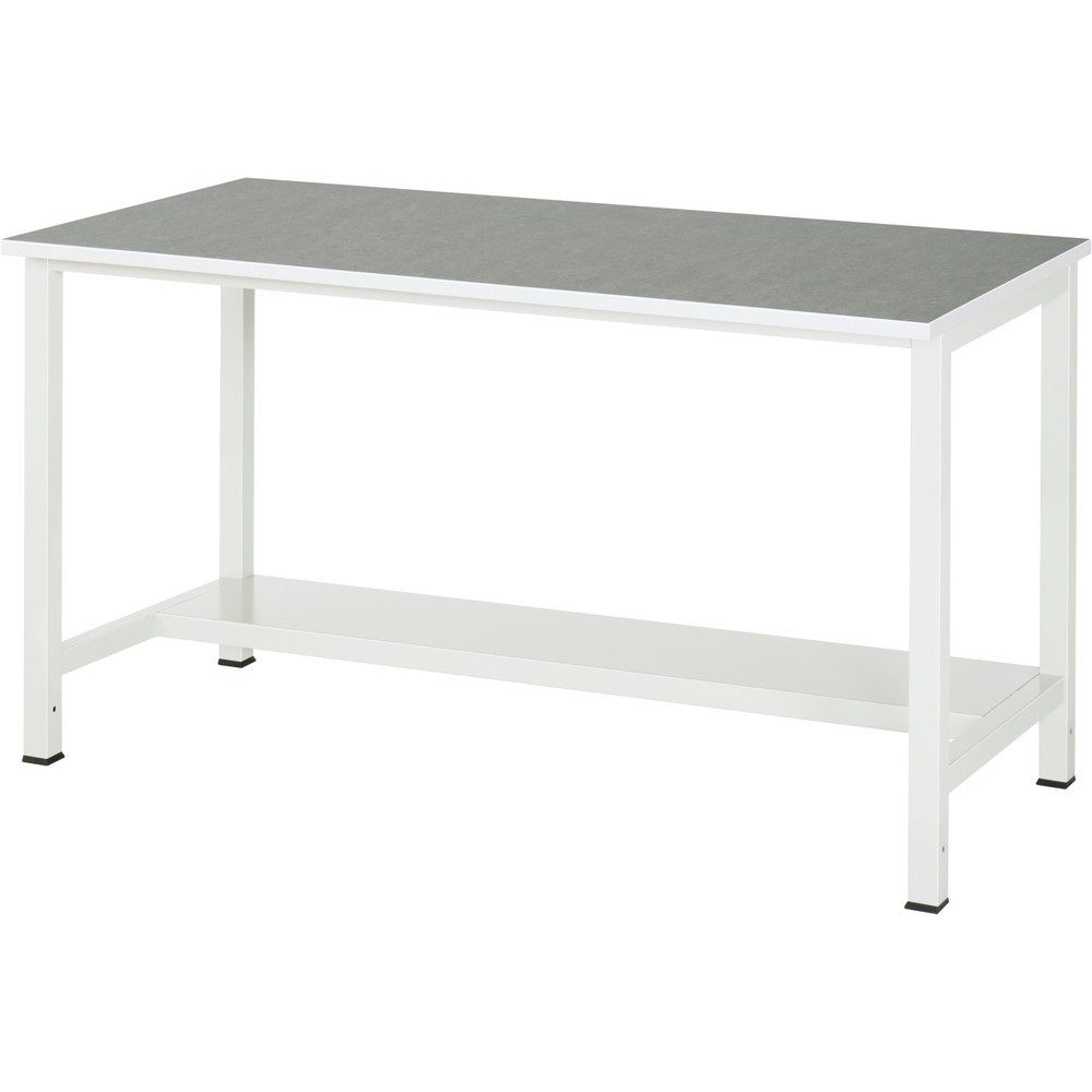 RAU Werktisch 900 mit Ablageboden Tiefe 320 mm, HxBxT 825 x 1.500 x 800 mm, Arbeitplatte Universal-/Linoleum-Belag