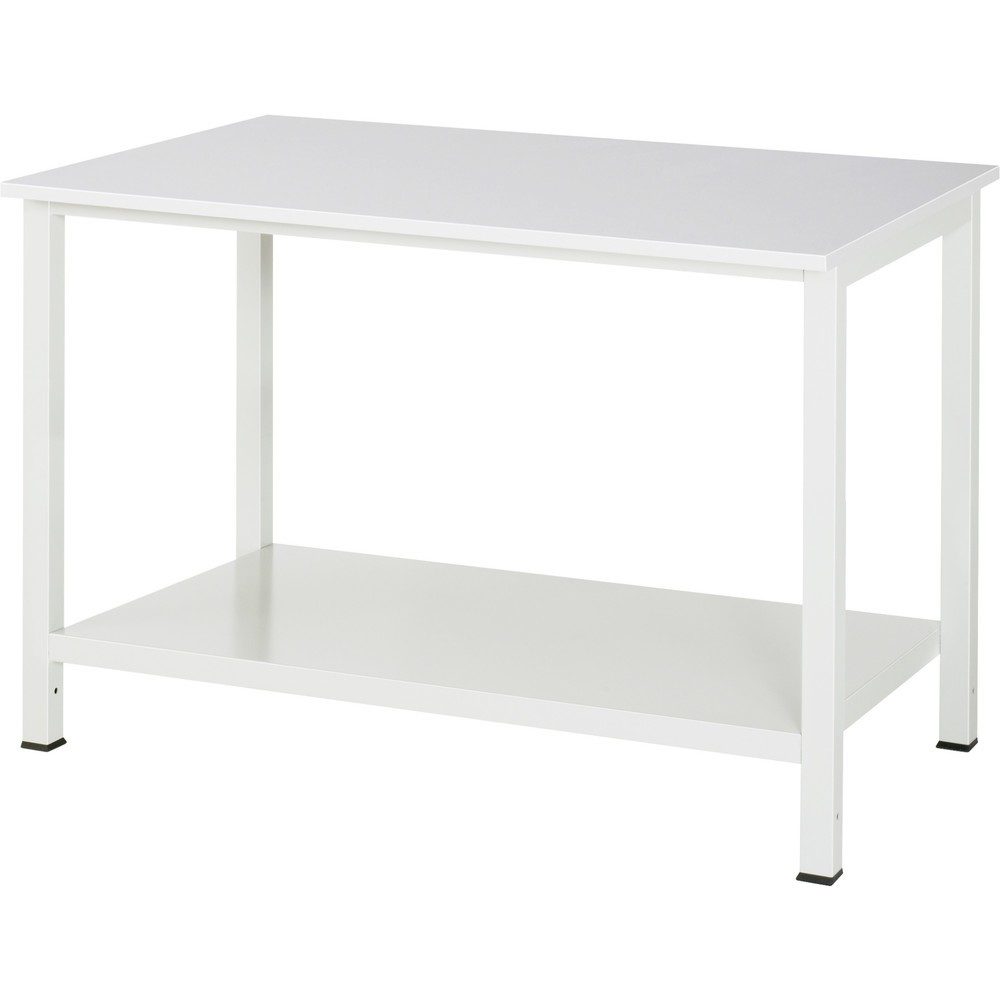 RAU Werktisch 900 mit Ablageboden Tiefe 650 mm, HxBxT 825 x 1.250 x 800 mm, Arbeitplatte Melamin-Belag