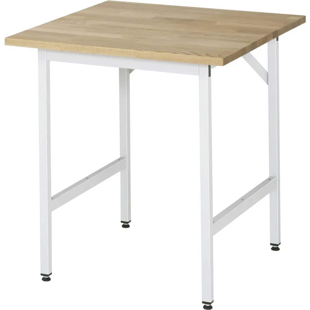 RAU höhenverstellbarer Werktisch Serie JERRY, HxBxT 800-850 x 750 x 800 mm, Arbeitsplatte Buche-Massiv