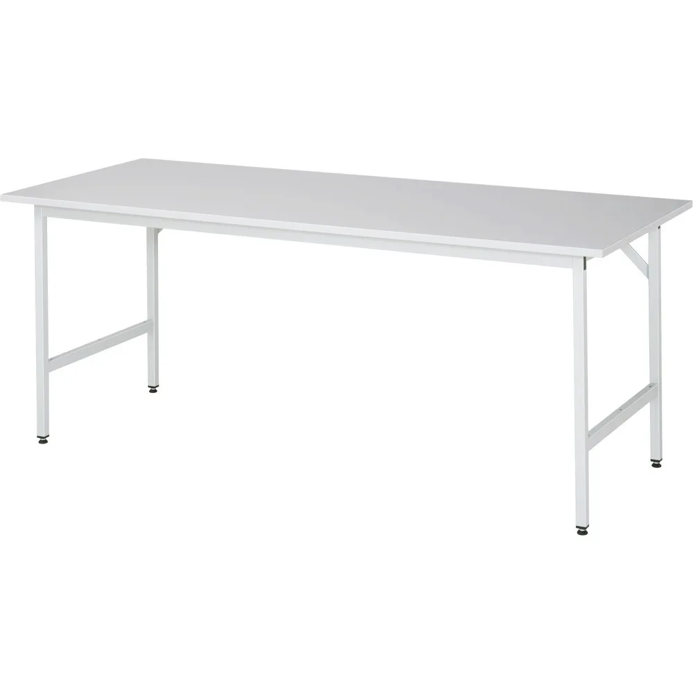 RAU höhenverstellbarer Werktisch Serie JERRY, HxBxT 800-850 x 2.000 x 800 mm, Arbeitsplatte Melamin-Belag