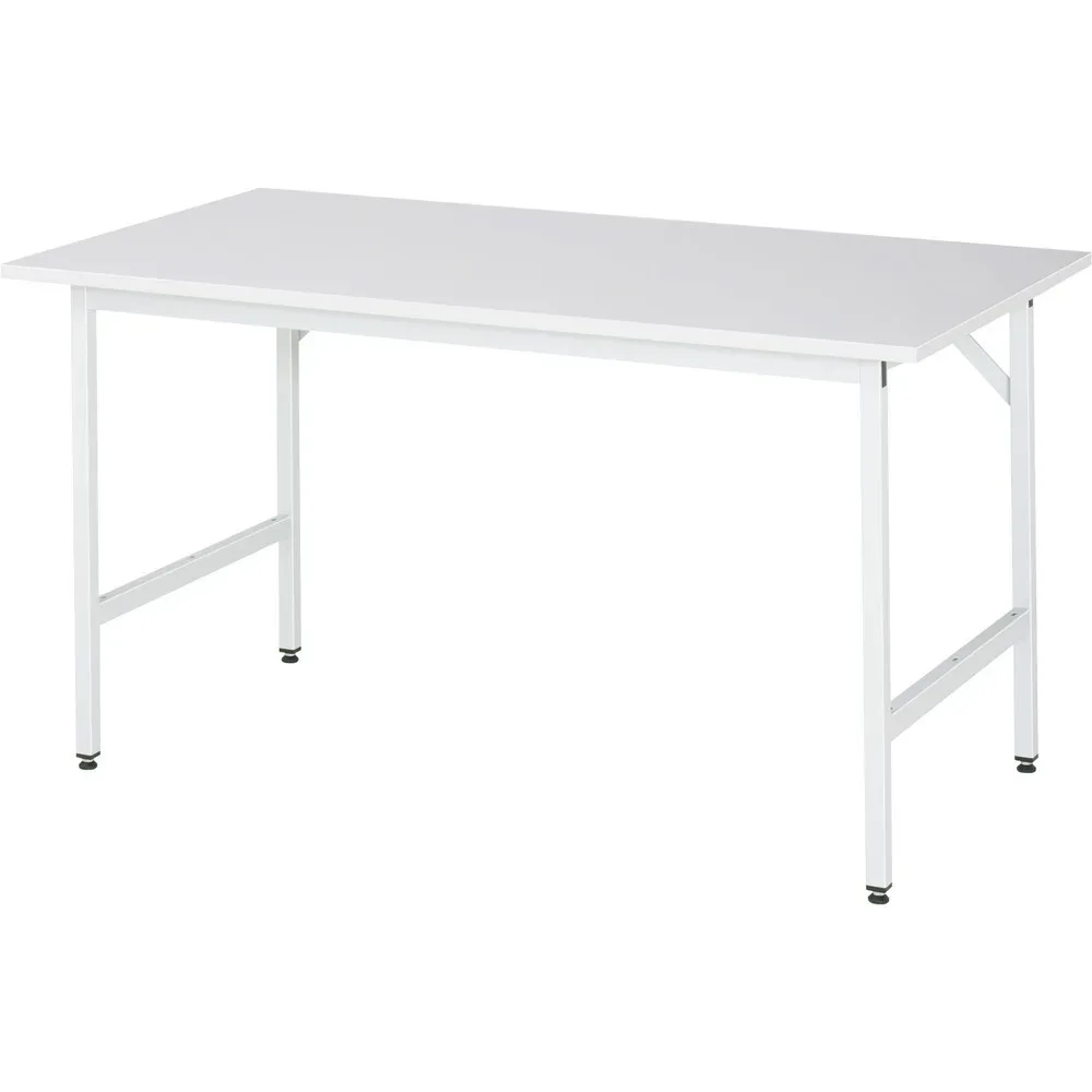 RAU höhenverstellbarer Werktisch Serie JERRY, HxBxT 800-850 x 1.500 x 800 mm, Arbeitsplatte EGB-Melamin-Belag