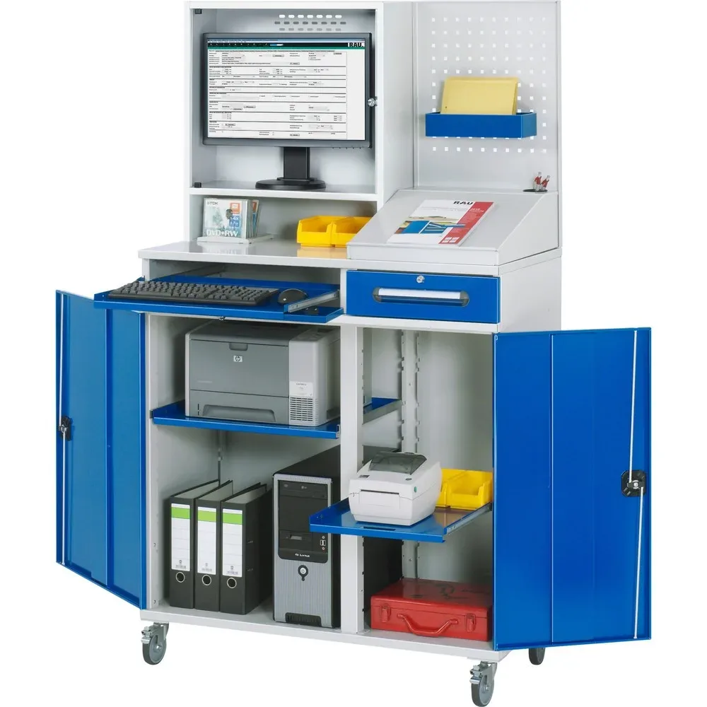 RAU Computer-Arbeitsplatz mit Monitorgehäuse, mobil