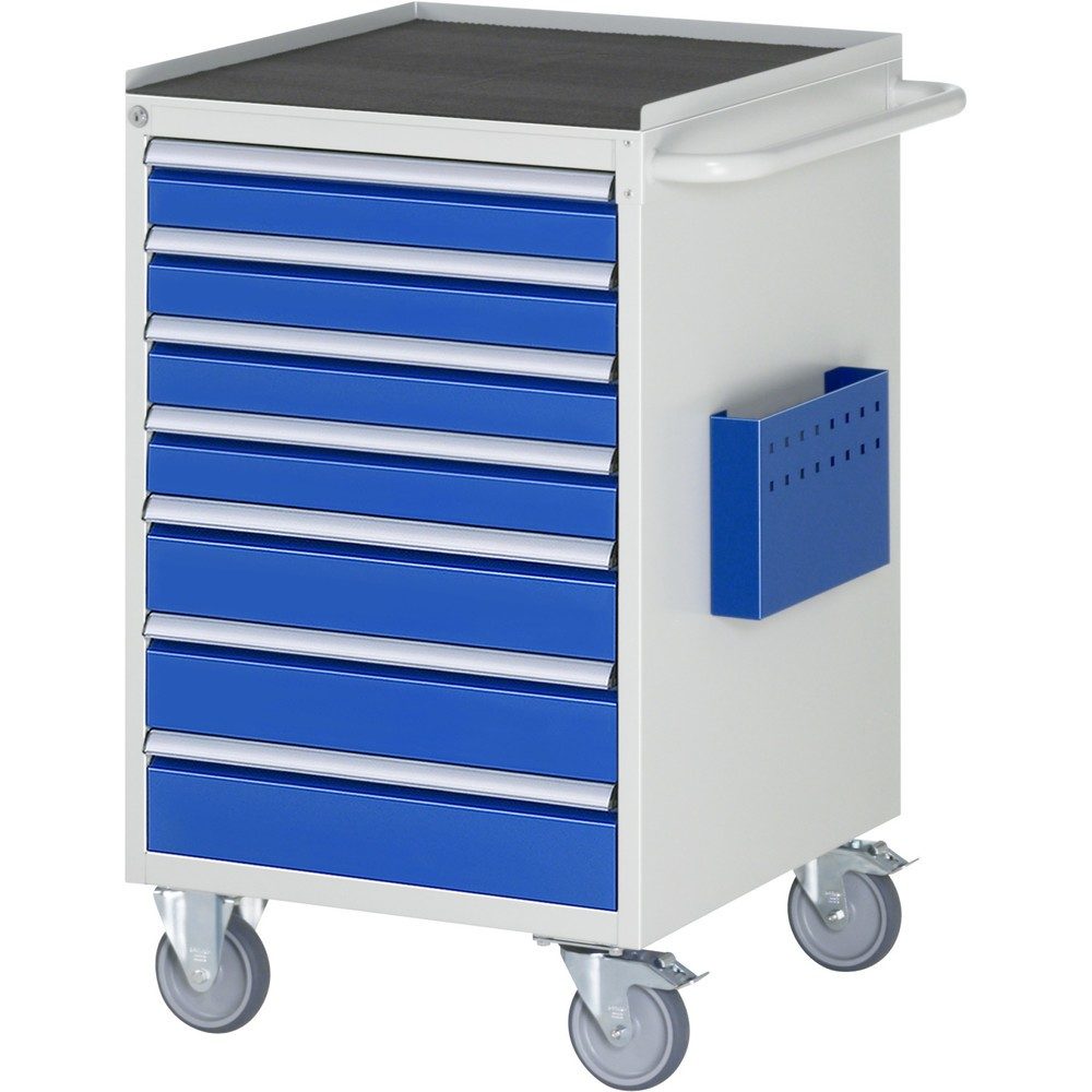 RAU Werkstattwagen Serie 7000, HxBxT 975 x 580 x 650 mm, 7 x 90%-Auszug-Schubladen 4 x 90, 3 x 120 mm, Arbeitsplatte Metall