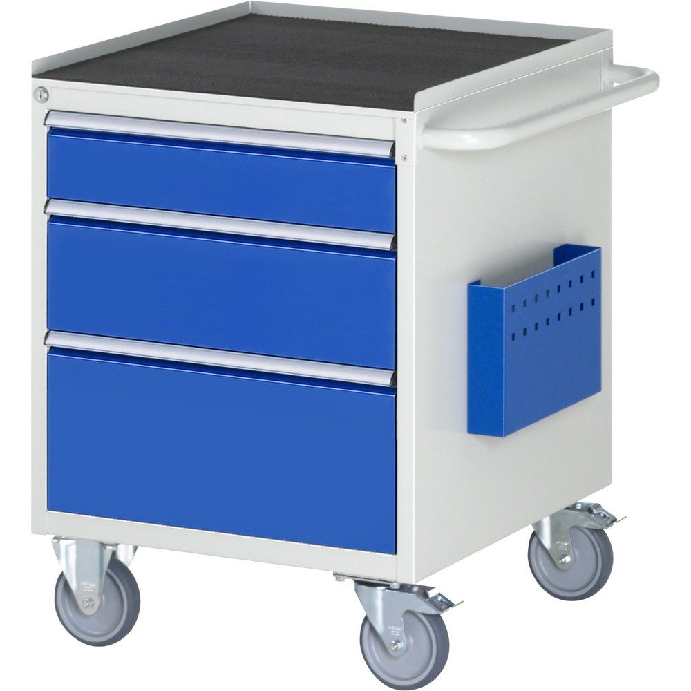 RAU Werkstattwagen Serie 7000, HxBxT 795 x 580 x 650 mm, 3 x 100%-Auszug-Schubladen 1 x 120, 1 x 180, 1 x 240 mm, Arbeitsplatte Metall