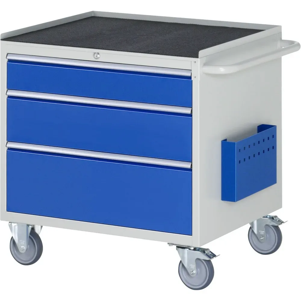 RAU Werkstattwagen Serie 7000, HxBxT 795 x 770 x 650 mm, 3 x 100%-Auszug-Schubladen 1 x 120, 1 x 180, 1 x 240 mm, Arbeitsplatte Metall