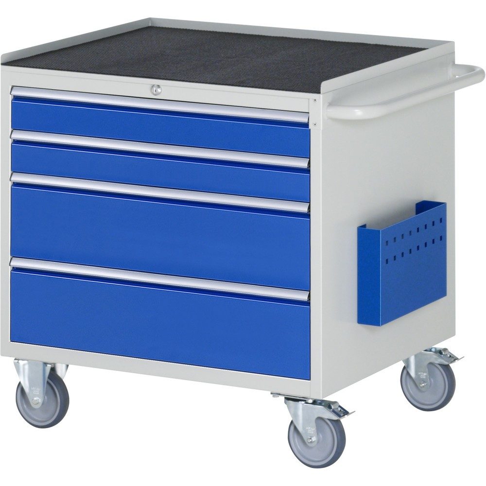 RAU Werkstattwagen Serie 7000, HxBxT 795 x 770 x 650 mm, 4 x 90%-Auszug-Schubladen 2 x 90, 2 x 180 mm, Arbeitsplatte Metall