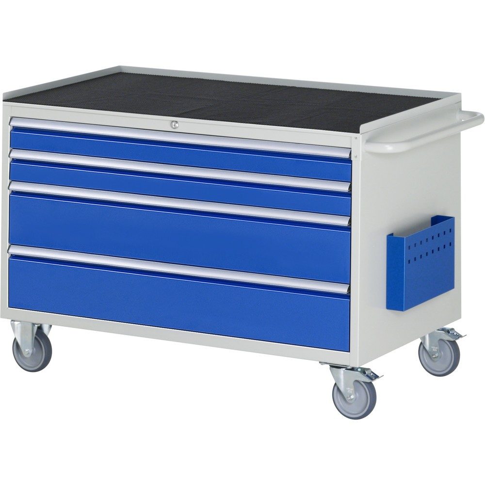 RAU Werkstattwagen Serie 7000, HxBxT 795 x 1.145 x 650 mm, 4 x 90%-Auszug-Schubladen 2 x 90, 2 x 180 mm, Arbeitsplatte Metall
