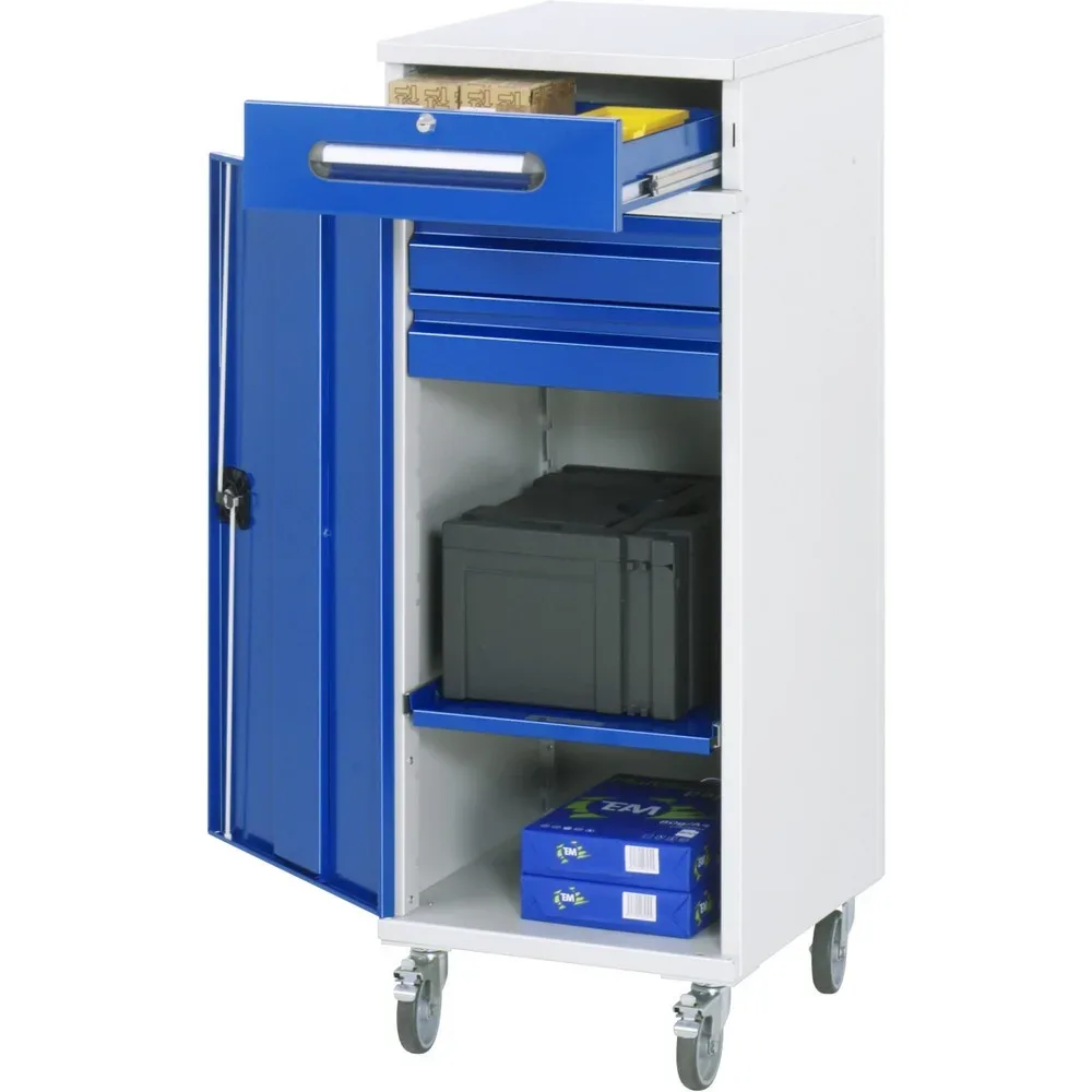 RAU mobiles Rollpult, HxBxT 1.185 x 450 x 520 mm, Schubladen 2 x 80, 1 x 120 mm