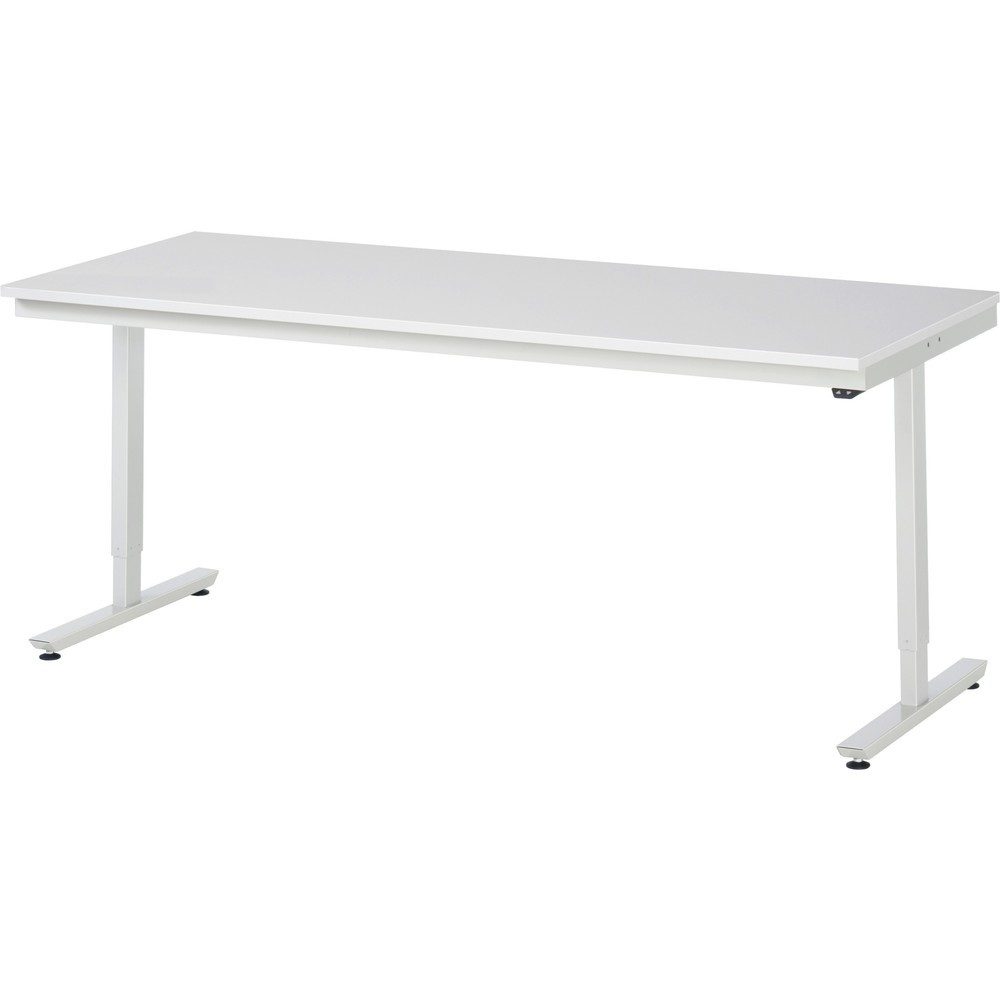 RAU elektrisch höhenverstellbarer Werktisch Serie adlatus 150, HxBxT 720-1.120 x 2.000 x 800 mm, Arbeitsplatte Melamin-Belag