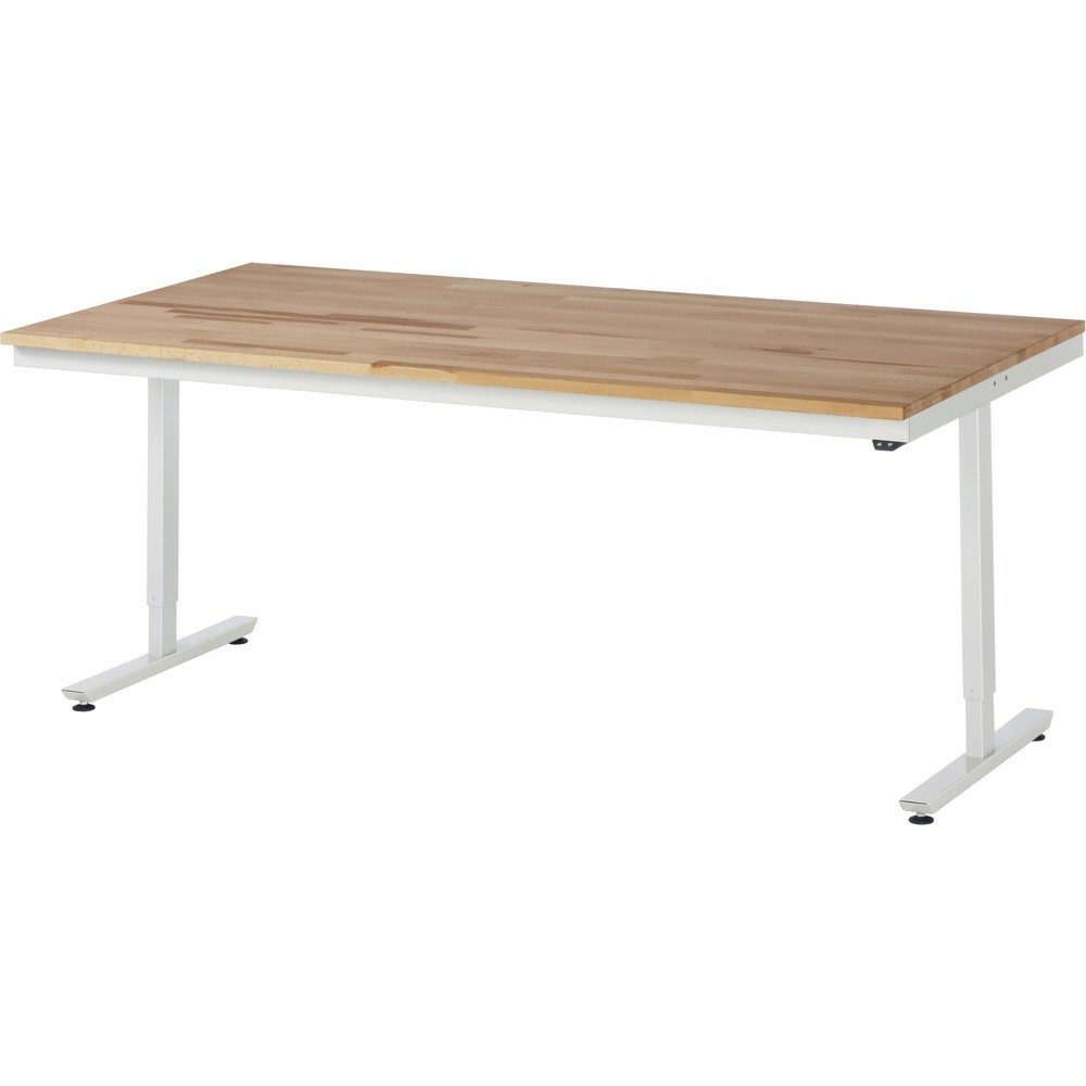 RAU elektrisch höhenverstellbarer Werktisch Serie adlatus 150, HxBxT 720-1.120 x 2.000 x 1.000 mm, Arbeitsplatte Buche-Massiv