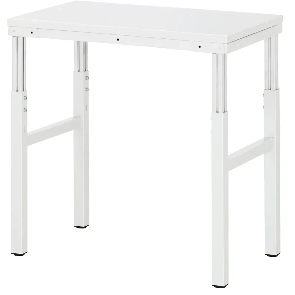 Rau ESD-Basistisch Serie E, manuell höhenverstellbar, 28 mm Spanplatte mit Melaminbelag, bis 450 kg, B 700 x T 500 x H 650-1000 mm, lichtgrau
