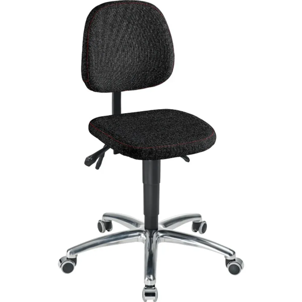 meychair Arbeitsdrehstuhl Chrom, Stoffpolster, Sitzhöhe 510-650 mm, Stahlbasis verchromt, Hartbodenrollen