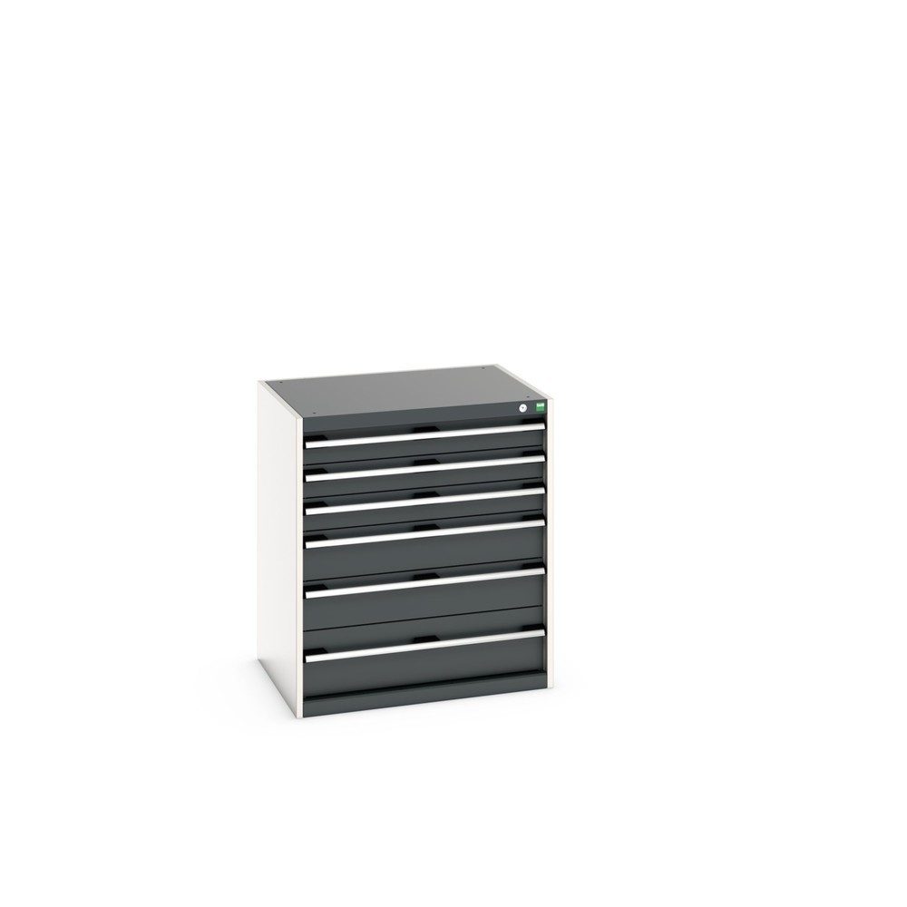 bott cubio Schubladenschrank, Schubladen 3x100 + 2x150 + 1x200 mm, TK je 200 kg, Breite 800 mm, anthrazitgrau