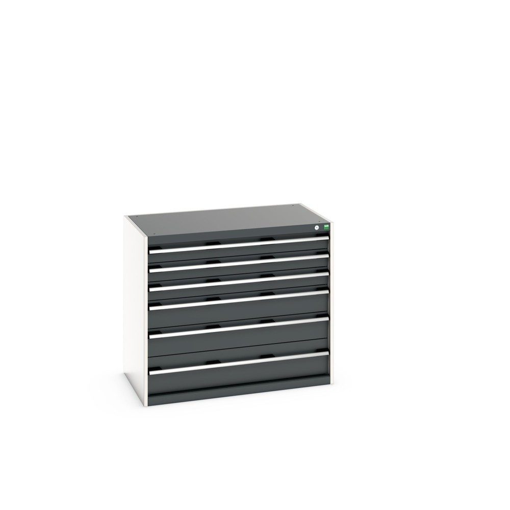bott cubio Schubladenschrank, Schubladen 3x100 + 2x150 x 1x200 mm, TK je 75 kg, Breite 1.050 mm, anthrazitgrau