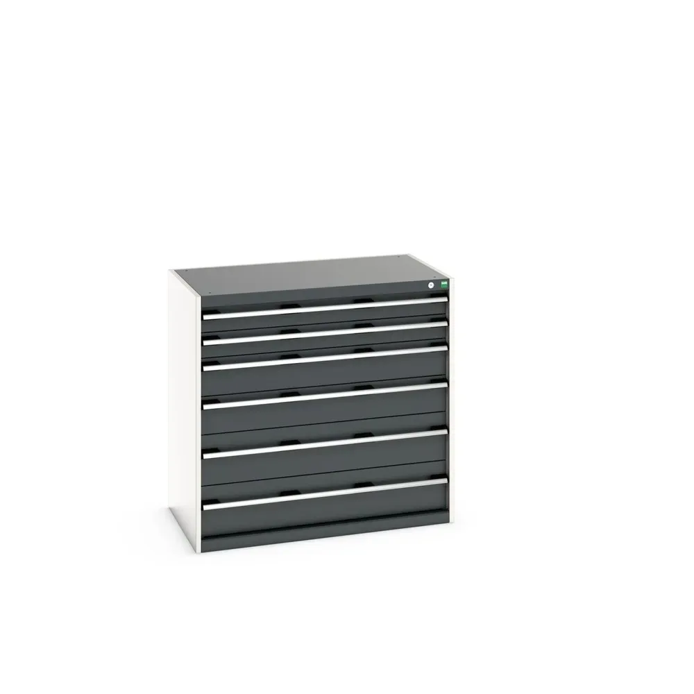bott cubio Schubladenschrank, Schubladen 2x100 + 2x150 x 2x200 mm, TK je 75 kg, Breite 1.050 mm, anthrazitgrau