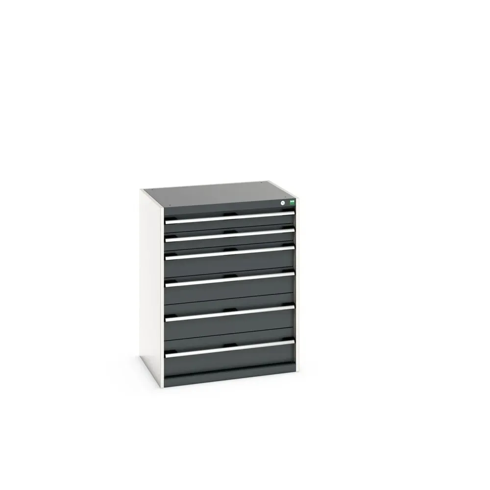 bott cubio Schubladenschrank, Schubladen 2x100 + 2x150 + 2x200 mm, TK je 200 kg, Breite 800 mm, anthrazitgrau