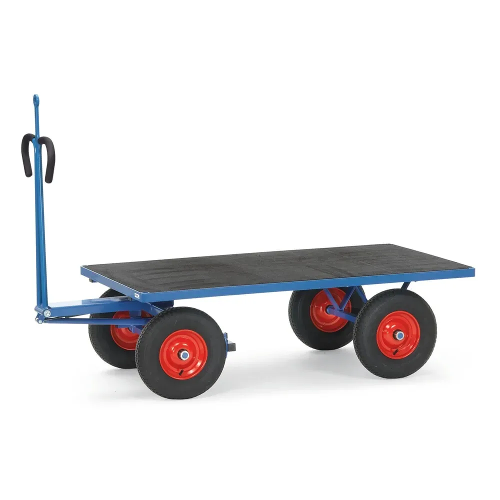 fetra® Handpritschenwagen mit Luft-Bereifung, Zugöse, HxBxL 1.200 x 1.000 x 2.345 mm, Tragkraft 1.250 kg