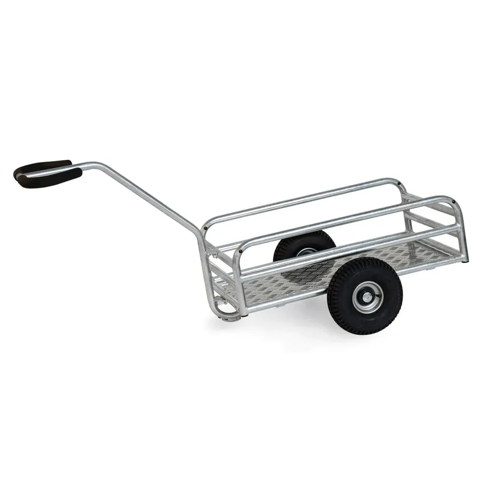 fetra® Outdoor-Handwagen, 1-Achser, TK 200 kg, Ladefläche BxT 795 x 445 mm, Luft-Bereifung
