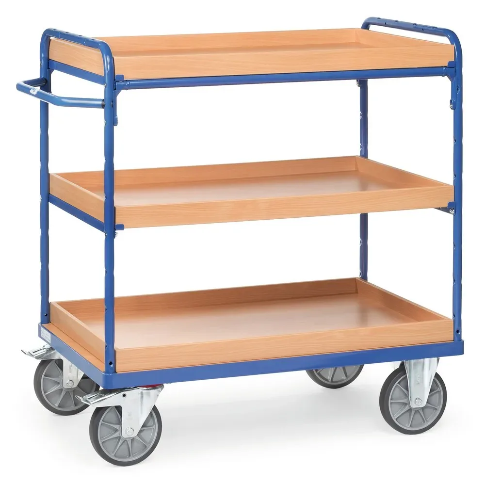 Fetra Hauptartikel 8122 Etagenwagen Feststeller Stahl pulverbeschichtet Traglast (max.): 500 kg Brillantblau (RAL 5007)