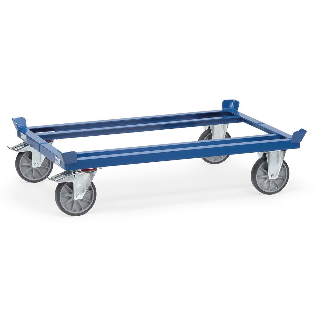 fetra® Fahrgestell mit Fangecken, TK 750 kg, für Paletten 1.200 x 1.000 mm, TPE-Bereifung