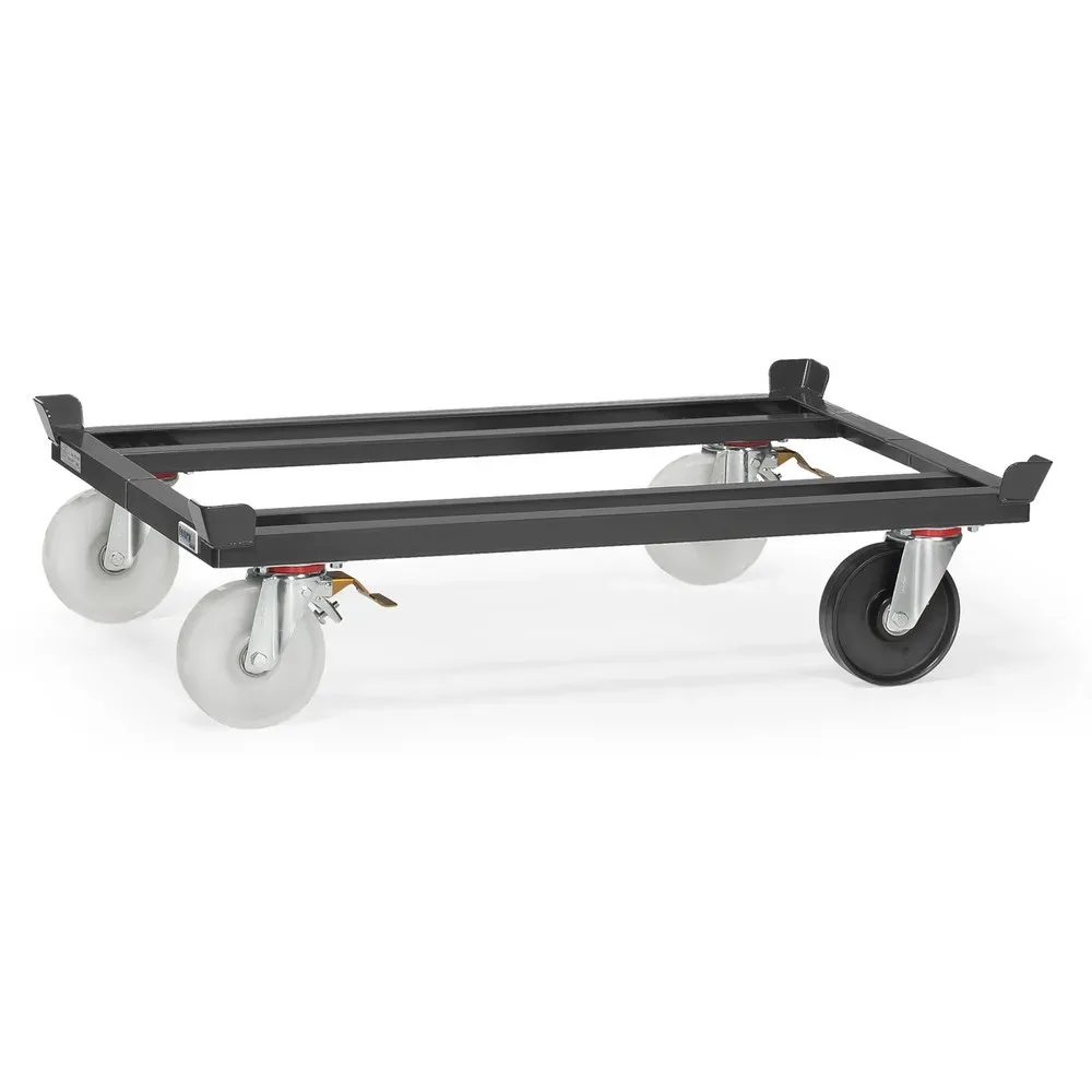 fetra® Paletten-Fahrgestell, Polyamid-Räder, 1 elektr. leitfähig, Tragkraft 1.050 kg, à 1.210 x 1.010 mm, anthrazitgrau