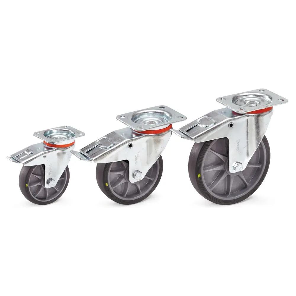 fetra® ESD-Lenkrolle mit Feststeller, TPE, ØxB 160 x 40 mm, Tragkraft 200 kg