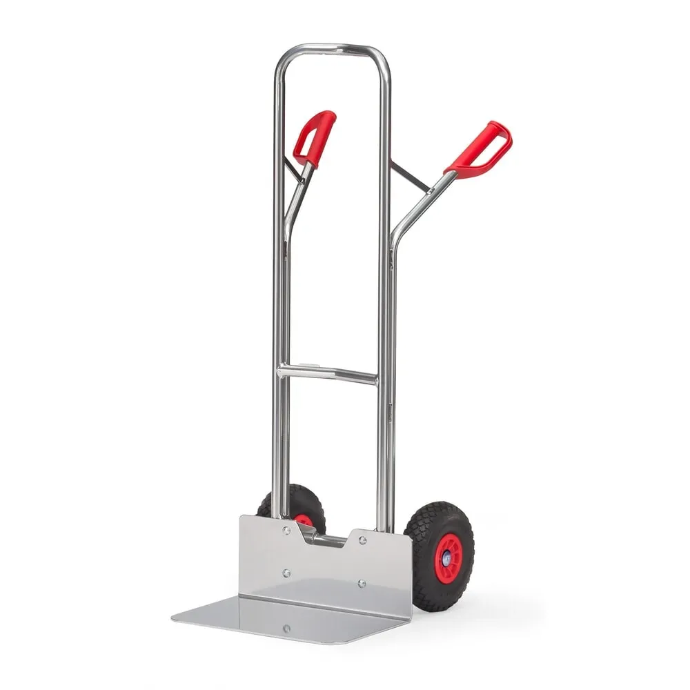 fetra® Alu-Stapelkarre, Tragkraft 200 kg, Schaufel BxT 480 x 300 mm, PU-Bereifung