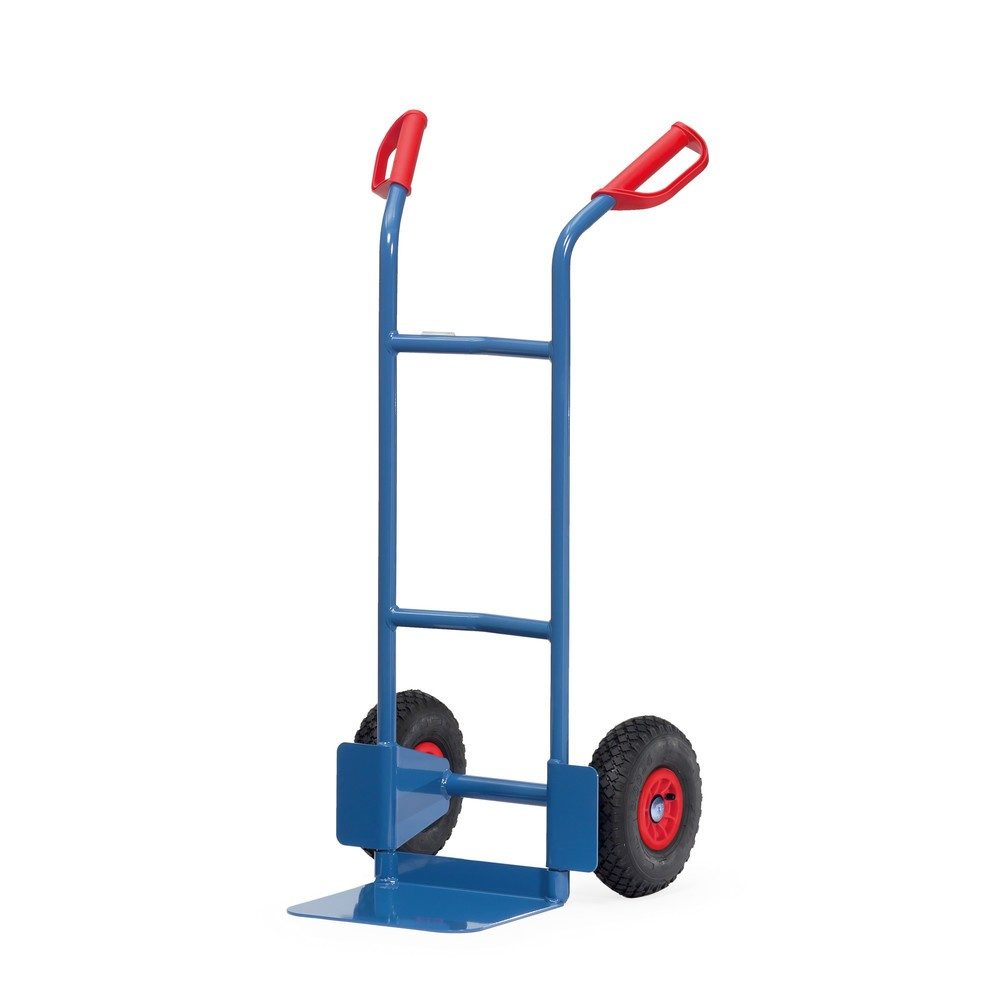 Stahlrohrkarre, bis 200 kg, H 1150 mm, Luftbereifung, blau