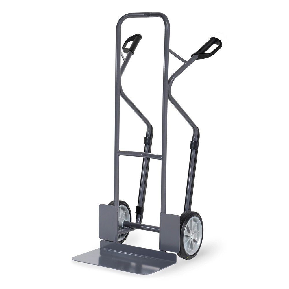 fetra ESD-Stahlrohrkarre, mit Schaufel, ESD-Sicherheitsgriffe, schiefergrau, Tragkraft 300 kg