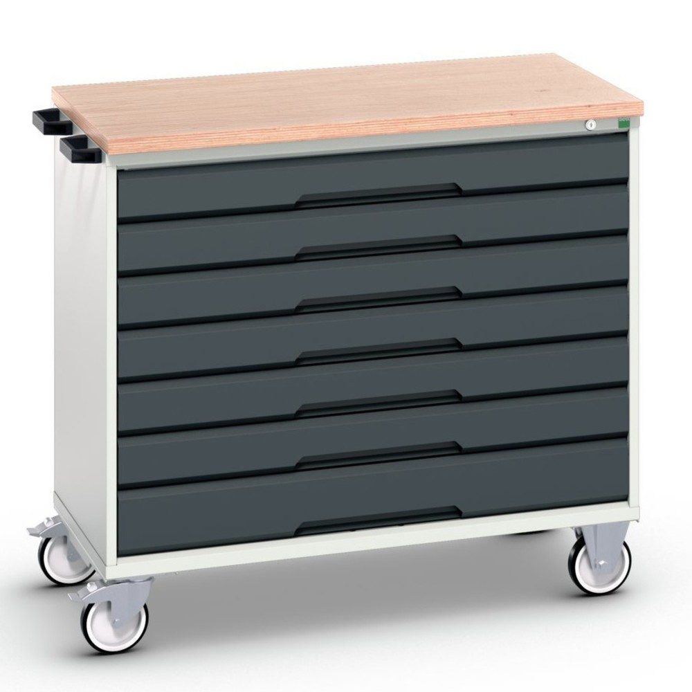 bott verso Werkstattwagen, mit 7 Schubladen und Multiplex Top, BxTxH: 1050 x 600 x 980 mm
