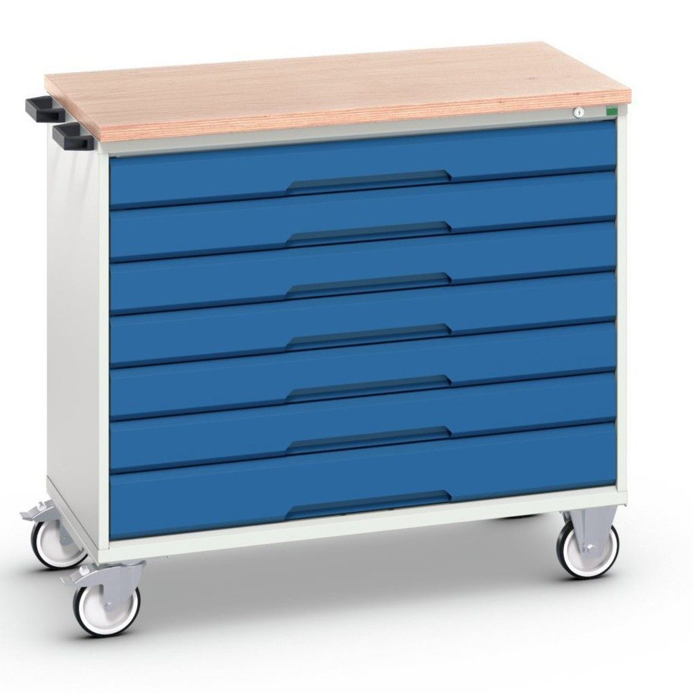 bott verso Werkstattwagen, mit 7 Schubladen und Multiplex Top, BxTxH: 1050 x 600 x 980 mm