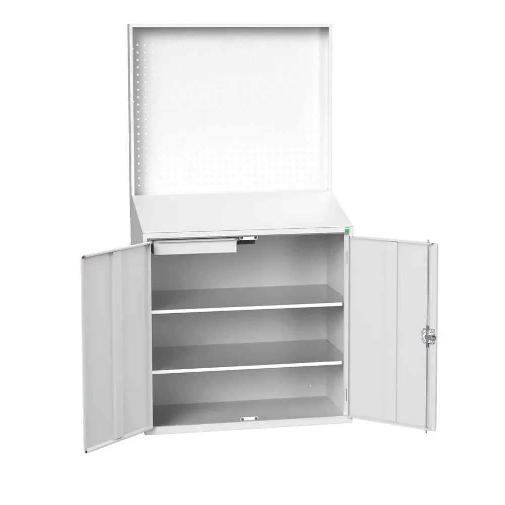 bott verso Economy Pult mit perfo Rückwand, mit 2 Fachböden, 1 Schublade, BxTxH: 1050 x550 x 2000 mm