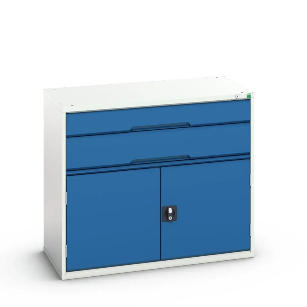 bott verso Schubladenschrank mit Flügeltür, mit 2 Schubladen und Fachboden, BxTxH: 1050 x 550 x 900 mm