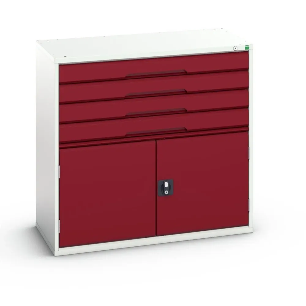 bott verso Schubladenschrank mit Flügeltür, mit 4 Schubladen und Fachboden, BxTxH: 1050 x 550 x 1000 mm