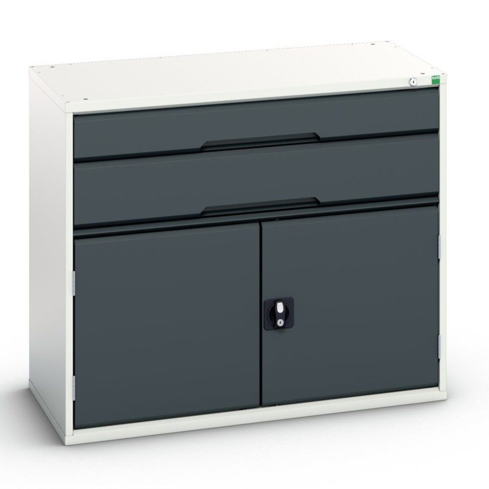 bott verso Schubladenschrank mit Flügeltür, mit 2 Schubladen und Fachboden, BxTxH: 1050 x 550 x 900 mm