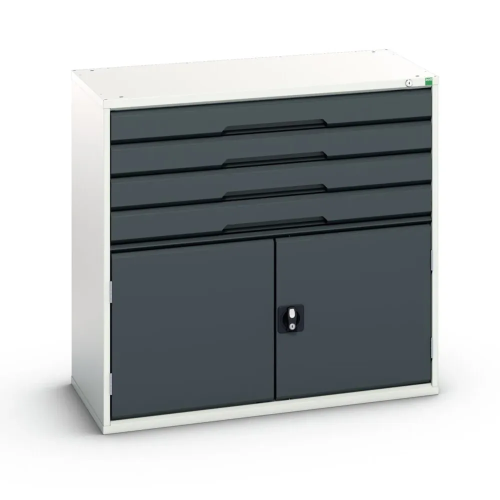 bott verso Schubladenschrank mit Flügeltür, mit 4 Schubladen und Fachboden, BxTxH: 1050 x 550 x 1000 mm