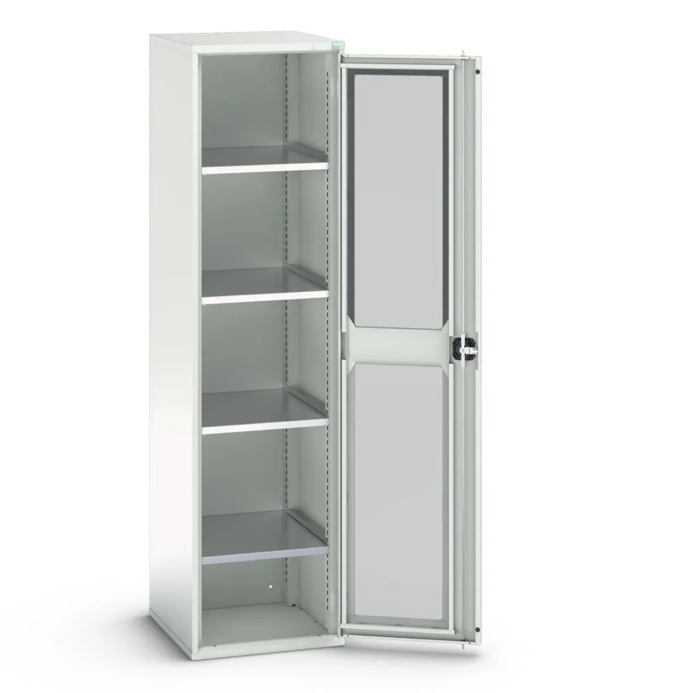 bott verso Flügeltürschrank mit Sichtfenster, mit 4 Fachböden, BxTxH: 525 x 550 x 2000 mm