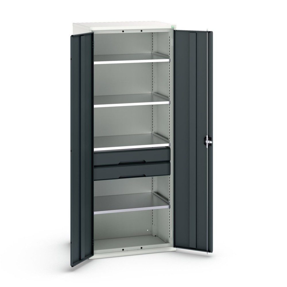 bott verso Flügeltürschrank mit Schubladen, mit 4 Fachböden und 2 Schubladen, BxTxH: 800 x 550 x 2000 mm