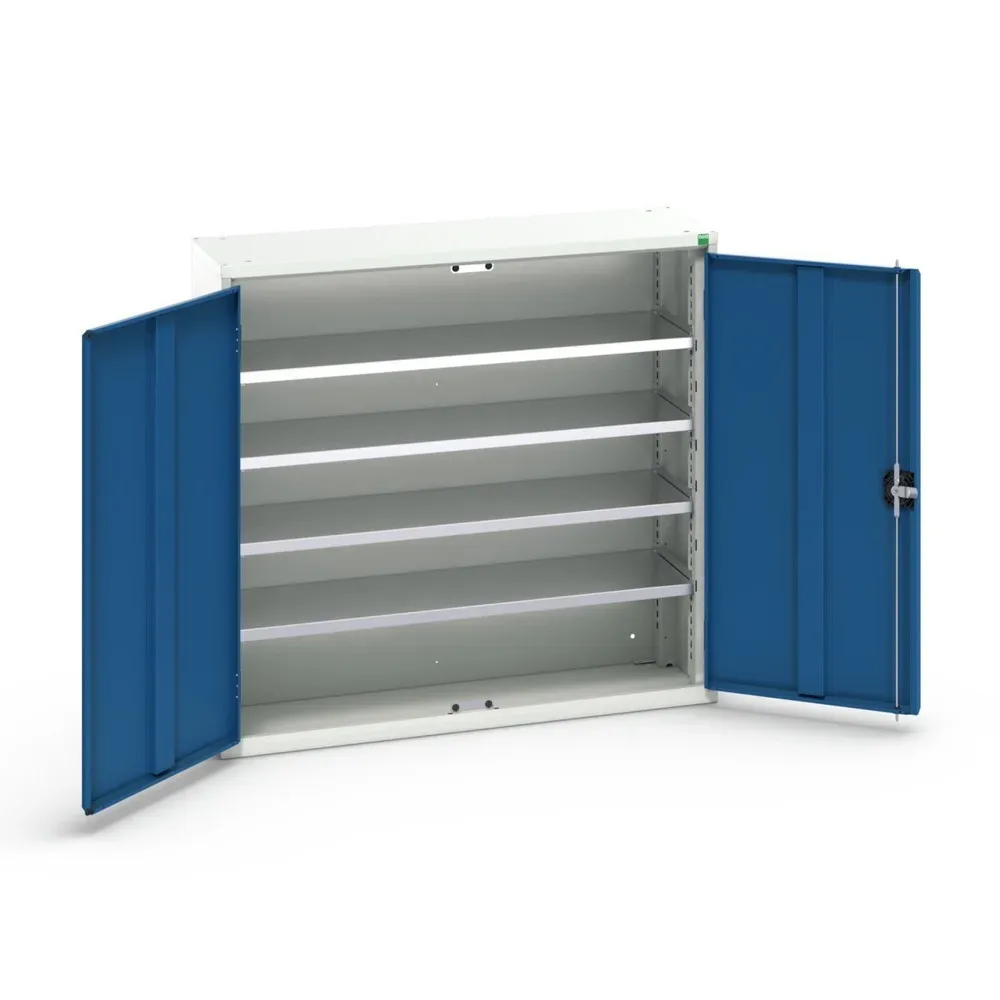 bott verso Magazinschrank, mit 4 Fachböden und 30 Sichtlagerkästen, BxTxH: 1050 x 350 x 1000 mm