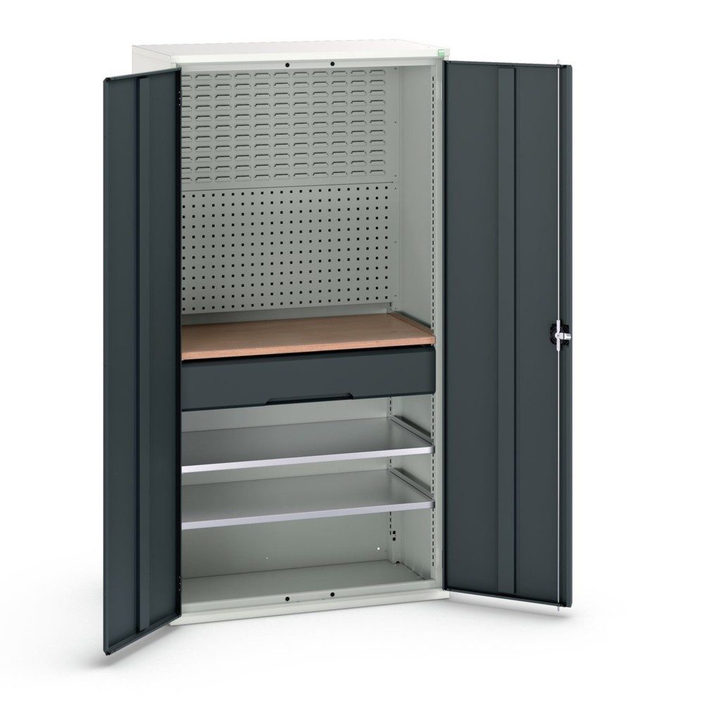 bott verso Flügeltürschrank mit 1 Schublade, mit 2 Fachböden und Rückwand, BxTxH: 1050 x550 x 2000 mm