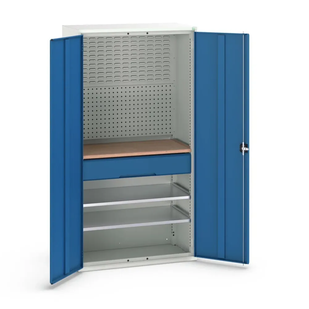 bott verso Flügeltürschrank mit 1 Schublade, mit 2 Fachböden und Rückwand, BxTxH: 1050 x550 x 2000 mm