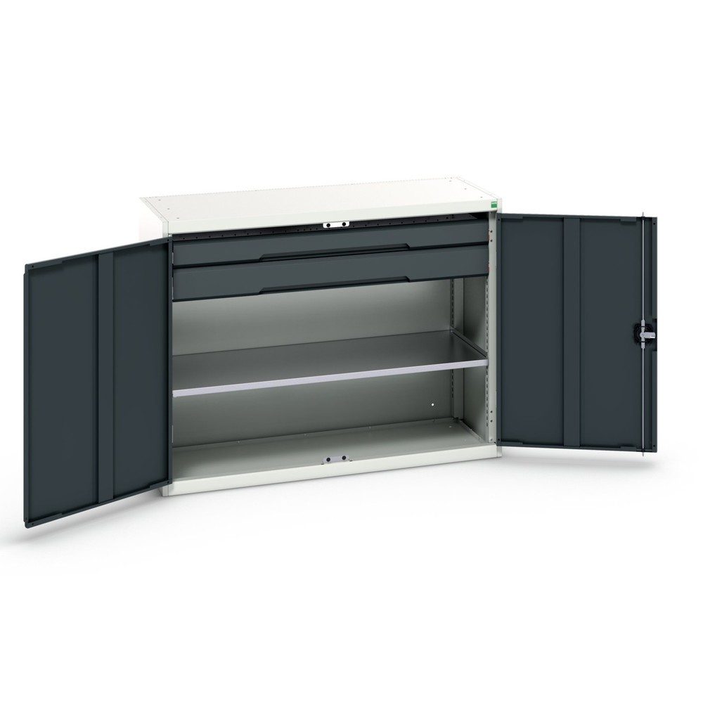 bott verso Beistellschrank mit Schubladen, mit 1 Fachboden und 2 Schubladen, BxTxH: 1300 x 550 x 1000 mm