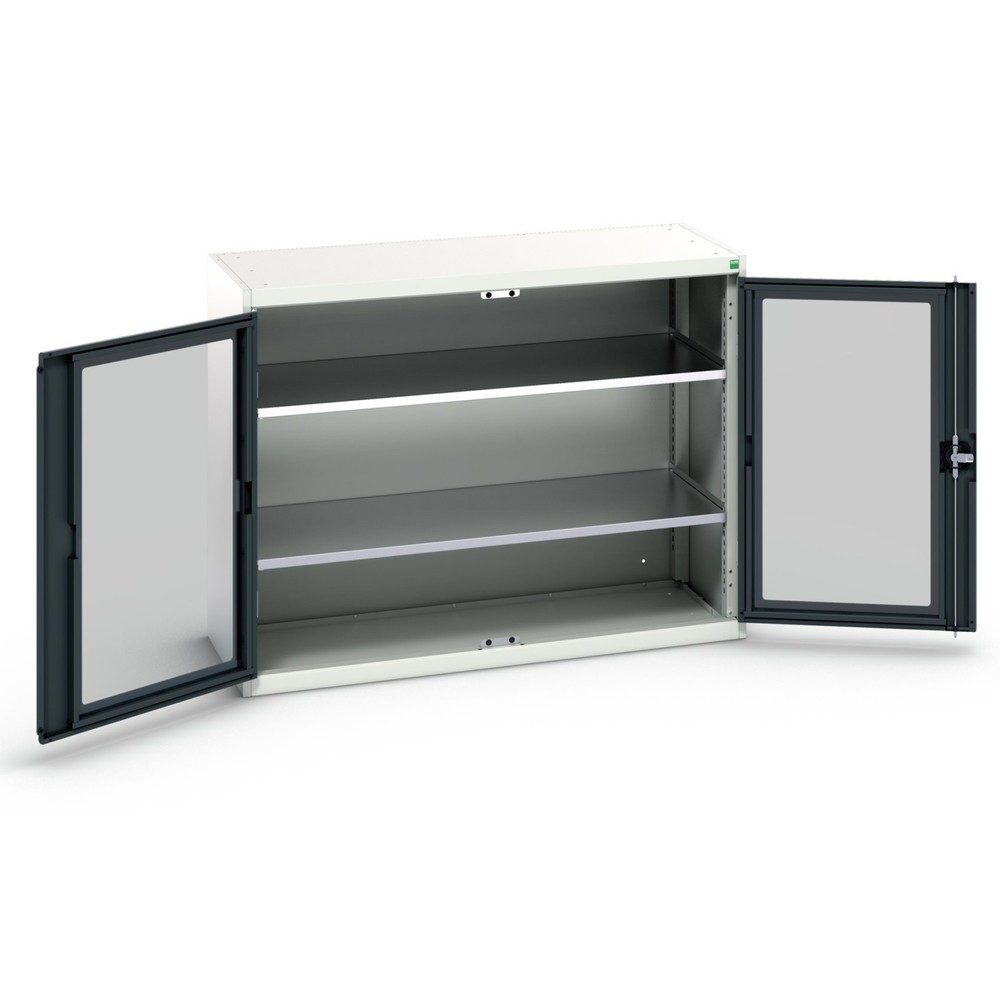 bott verso Beistellschrank mit Sichtfenster, mit 2 Fachböden, BxTxH: 1300 x 550 x 1000 mm