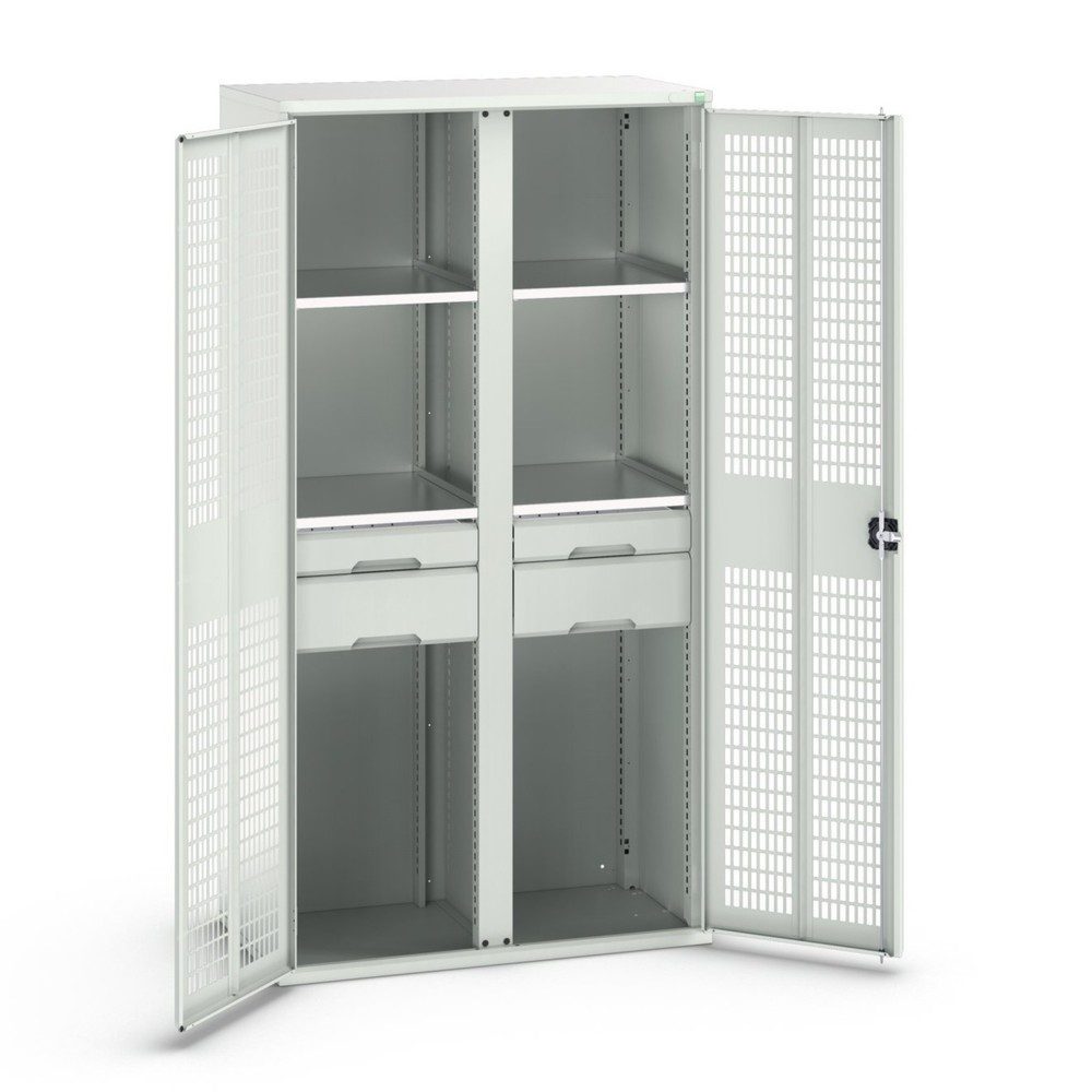 bott verso Kleiderspind mit Belüftung, mit 4 Fachböden und 4 Schubladen, BxTxH: 1050 x550 x 2000 mm