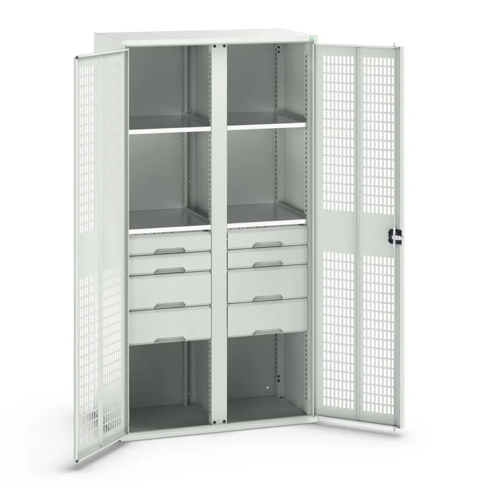 bott verso Kleiderspind mit Belüftung, mit 4 Fachböden und 8 Schubladen, BxTxH: 1050 x550 x 2000 mm